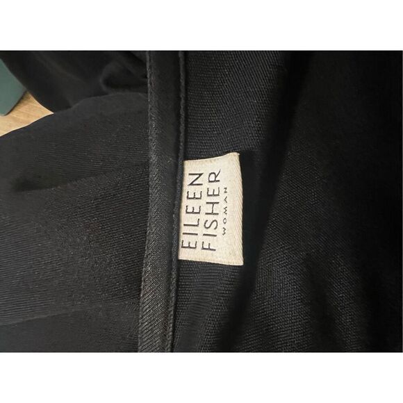 Vintage Eileen Fisher Woman Nlack Slinky Knit Lightweight Black One Button Cardi - Picture 7 of 10